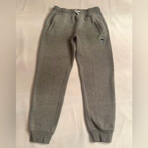 Gray Kids Sweatpants with Embroidered Design